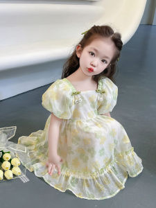 Váy Công Chúa Tay Bồng Mùa Hè Cho Bé Gái Váy Lưới Ngọt Ngào Có Khóa Kéo Dài Đến Giữa Chân Cho Bé Gái Từ 1-17 Tuổi