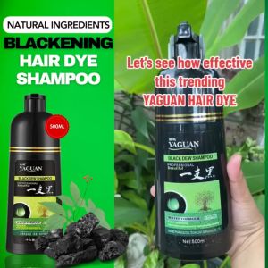 Yaguan dew black 500ml Hair Color Shampoo Herbal Hair Dye Shampoo White Hair into Black Hair Blackening Shampoo
