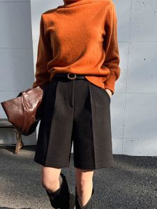PIAOYA | Womens Thick Wool High Waist Shorts