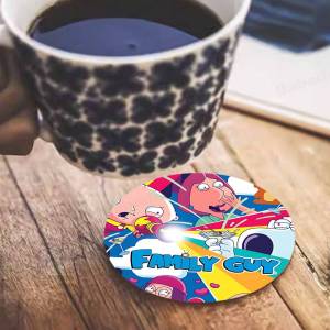 Adult Animation F-Family G-Guy pattern art painted wooden anti-slip coasters suitable for decoration of living room kitchenware