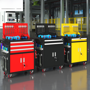 Industrial Grade Tool Cart Mobile Repair Small Push Cart Metal Storage Cabinet Automotive Repair Tool Box Multi Functional