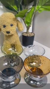 Cat Bowl Dazzling Translucent High-footed Bowl Neck Protection