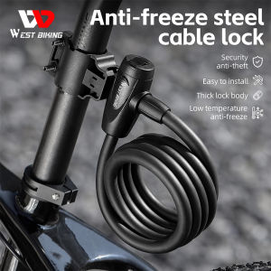 WEST BIKING Anti-freezing Bicycle Cable Lock Portable Anti-Theft Bike Wire Lock With 2 Keys E-Bike Scooter Motorcycle Safety Lock