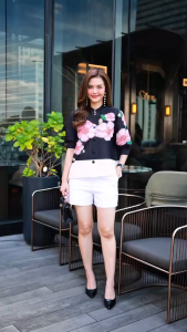 Cutie Minute อก ฟรีไซส์ 42"- 48"++ Pleated เสื้ออัดพลีทเกรดพรีเมี่ยมลายที่ใช้จะเป็นลายดอกไม้เล่นสีสันสวยงาม