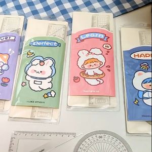 Ruler Set | Student Ruler | Pembaris Pelajar | Isosceles Triangle Ruler | Right Angle Ruler | 180° Protractor Ruler | 20cm Ruler | Cute Ruler Set