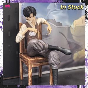 Bandai | In Stock 19cm Attack on Titan Anime Figures Levi Ackerman Figures PVC Statue Collection Model Room Decoration Birthday Gifts Toy