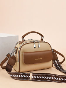 Elegant Fashion Commuter Womens Handbag 2025 New Summer Wide Shoulder Strap Single Shoulder Bag Retro Style Soft PU Leather