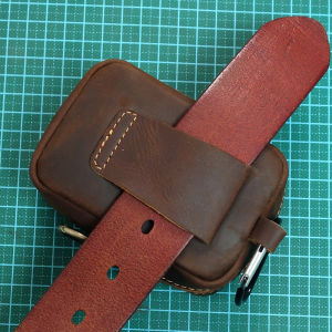 Top Layer Cowhide Leather Storage Bag Coin Purse Card Holder Belt Loop Outdoor Casual Sports Mini Hanging Bag Leisure