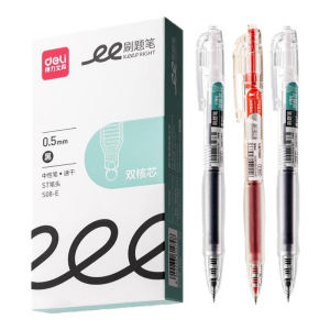 Deli S08-E Smooth Writing Dual Core Quick Dry Neutral Pen Signature Pen ST Tip 0.5mm for Daily Writing And Business Use