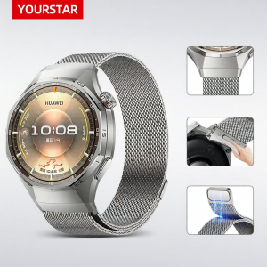 YOURSTAR | Magnetic Milanese Seamless Press Titanium Stainless Steel Band 46mm