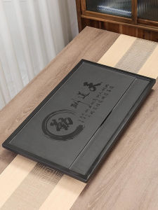 Natural Black Gold Stone Tea Tray Home Use Drainage Simple Style Tea Table Whole Piece Tea Brewing Stone Dining Utensils