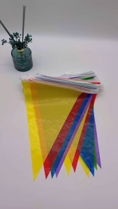 ธงตกแต่ง 10 เมตร ธงพลาสติก ธงงานวัด ธงประดับตกแต่ง (ส่งเร็วจากกรุงเทพ) ธงปาร์ตี้ ธงหลากสี ธงสามเหลี่ยม ธง Banner ธงราว ป้ายแขวน ออกร้าน บูธขายของ แต่งห้อง