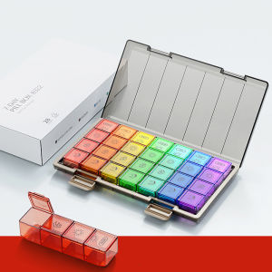Weekly Pill Organizer 7 Day 4 Times BPA Free Portable Travel Medicine Box Large Capacity AM PM Daily Vitamin Pill Storage Case