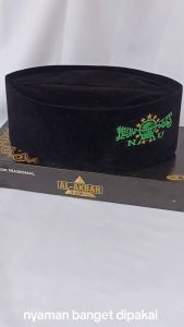 SONGKOK BORDIR NU - Songkok Bludru Hitam - Songkok Bordir Nu HIJAU