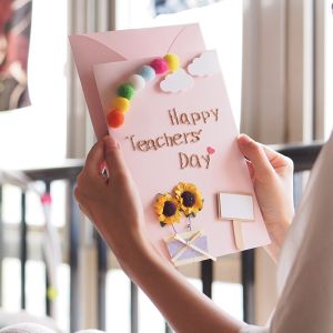 Teachers Day Greeting Card DIY Handmade Material Kit Graduation 3D New Year Students Birthday Thank You Gift