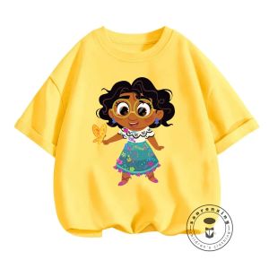 Stylish Disney Encanto Summer T-shirts for Boys and Girls Soft Loose Upper Wear with Solid Color and Cool Street Fashion