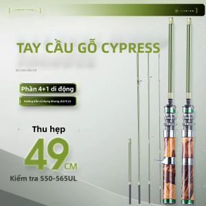 Cần Câu Cá Siêu Nhẹ Fishingfans UL Bằng Carbon 1.50-1.68m Với Tay Cầm Bằng Gỗ 1-8g Cần Câu Quay Di Động Tiện Dụng Cho Biển Sông Hồ