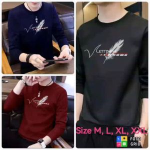 Bisa COD Sweater Keren Crewneck Elegan Kaos Pria Trendy Sweatshirt Kasual Sweter Cowok Baju Vetrois
