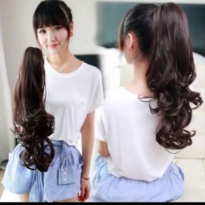 Pony tail Curl Tie Claw synthetic hair extension curl ponytail hair piece wig