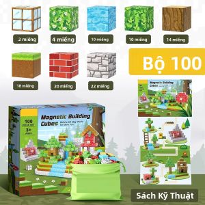 Bộ Khối Xây Dựng Từ Tính-STEM Montessori Đồ Chơi Cảm Giác Giáo Dục Mỏ Phiên Bản Thế Giới Hình Khối Đồ Chơi Xây Dựng Cho Độ Tuổi 3+