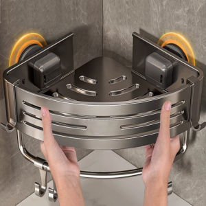 No-Drill Suction Cup Bathroom suction shelf Perforation-free toilet wall mounted shower gel triangle basket Bathroom shelf