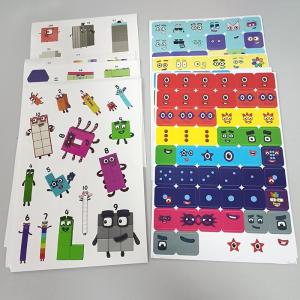 Digital Building Blocks Stickers Emotion Overall Pattern Adhesive Accessories Educational Toys for Children Aged 2-7