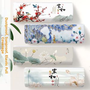 Dust Protection Cover for Wall-mounted Air Conditioner New Chinese Style Floral Design