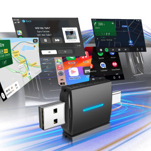 Universal 2 in 1 Wireless CarPlay Android Auto Adapter USB Dongle Smart Mini Box Plug and Play Compatible with 99% of Cars