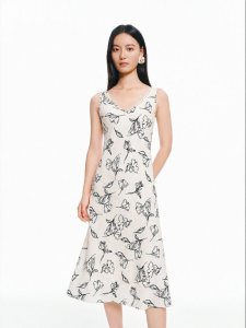Koradior | V-neck Fitted Floral Dress