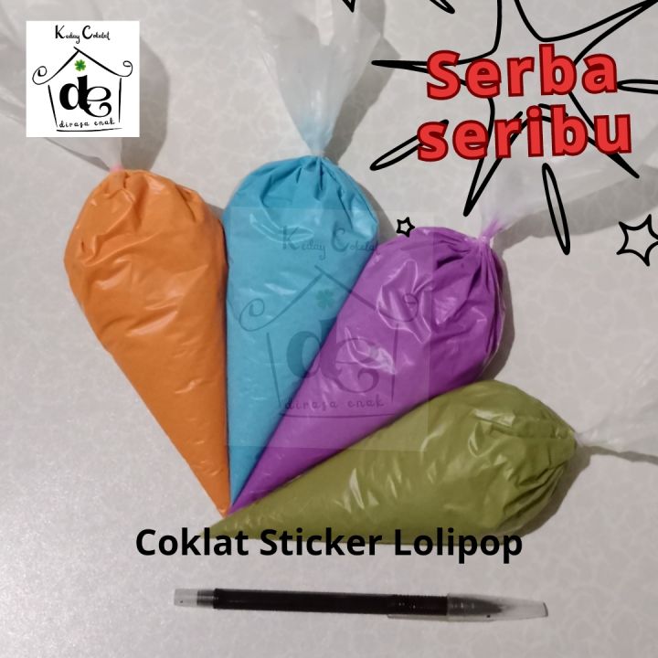 Piping Bag / Plastik Segitiga penghias kue coklat per 5 lembar