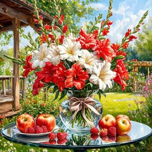 HUACAN Cross Stitch Daisy Flower Embroidery Kits Sunflower Rose Floral 11CT Paintings Wall Decor Needlework Handicrafts