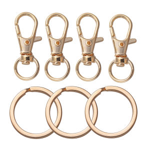 20Pcs Swivel Clasps Set Lanyard Snap Hooks with Key Chain Rings Keychain Clip Hooks for DIY Necklace Bracelet Chain Supplies