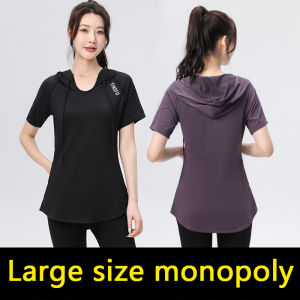 Luoke 运动衣Slimming new oversized yoga suit womens sports set running suit loose fitting fitness t-shirt