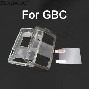 Transparent Housing Shell Protective Cover For GBC Game Controller TPU Clear Soft Case Sleeve With Screen Len Film