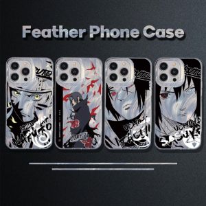 🔥ร้านค้าท้องถิ่น🔥 KoKocase สำหรับ iPhone 11 13 15 14 12 เข้ากันได้ เคสไอโฟน11 13 15 14 12 PRO MAX X XR XS MAX 7 8 14 15 PLUS Naruto Itachi Model ขั้นสูง หรูหรา โฮโลแกรม 3D เงิน เคส Feather Phone Case