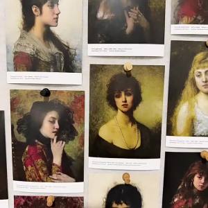 30Pcs Alexei Alexeevich Harlamoff Art Style Postcards Vintage Oil Painting Wish Cards Wall Decor Picture For DIY Home Decoration