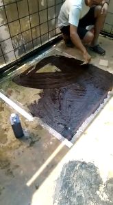 Aspal Cair 1KG 5KG Anti Rembes Bocor Cat Lem Pelapis Atap Lantai Talang Kolam Asphalt Emulsion