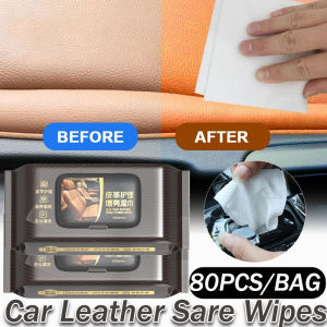 80Pcs/Bag Portable Disposable Cleaning Wipes Multifunctional Car Dashboard Seat Leather Care Brightening Cleaning Wipes Car Wash Care Tool