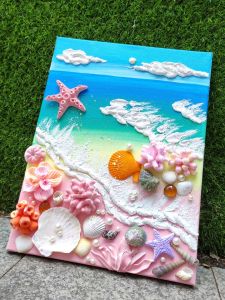 Ocean Texture Painting DIY Sea Snail Shell Sand Art Handmade Material for Team Building Activities And Family Fun