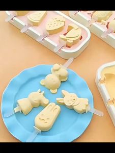 Cetakan Ice Cream Pudding Cokelat Es Serbaguna Silikon Food Grade Bentuk Hewan Buah Lucu