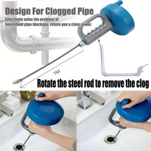 Portable Telescopic 1-15m Drain Unblocker Tool Un-blocker Drain Clog Tool Drain cleaner clog remover Snake Pipe Plumbing Drain cleaner Dredging Tool