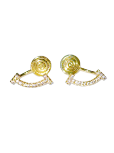 Elegant Smiling Face Mosquito Coil Tray Ear Clip Precise Fashion Jewelry Decorative Korean Style Handmade Gold Plated Gemstone