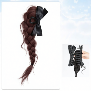 QIAOYIDUO | Natural Star-Style Ribbon Decorated Braid Hairpiece