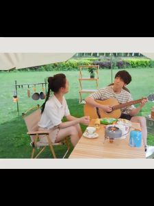 JinSports เก้าอี้แคมป์ปิ้ง เก้าอี้สนาม ปิคนิคกลางแจ้ง พับเก็บได้ สีกากี รับน้ำหนักได้120kg