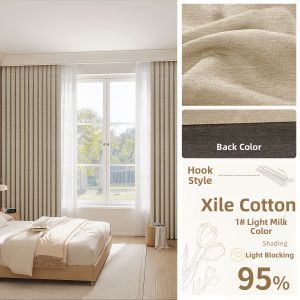 Lezhihe | Blackout Thicker Wash-free Linen Curtains