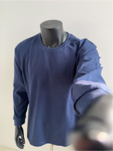 Cobalt Blue Long Sleeve Mens T-Shirt American Style Hard And Stiff Hoodie Cleanfit Premium Inner Wear Top for Spring Autumn