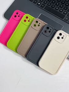 🔥จัดส่งทันที+COD🔥เคส เคสไอโฟน11 For IPhone 17 16 13 11 14 12 15 Pro MAX 17 Air XR XS MAX 7 6 8 6S Plus SE 2020 ซิลิโคนนิ่ม กันกระแทก สีพื้น