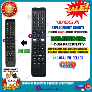 WEGA TV REMOTE *NO CODE NO SET UP* WEGA SMART TV Remote Replacement WEGA Android TV Remote & WEGA LED TV REMOTE NEW VERSION alluremarketplace2nd