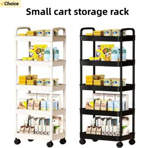 5-layer Kitchen Storage Shelfmobile Trolleyfloor Standing Multi-layer Storage RackFor Bookshelfsnacks fruits and Vegetables