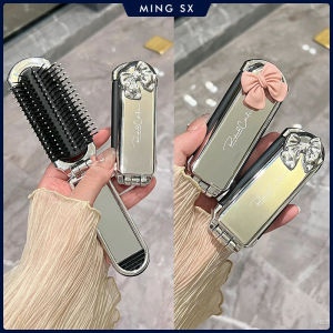 Lược Gấp Gọn 2 Trong 1 Có Gương Trang Điểm Tháo Rời Lược Massage Khí Nén Di Động Cho Nữ Lược Du Lịch Chống Tĩnh Điện